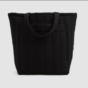 Baggu black quilted tote bag